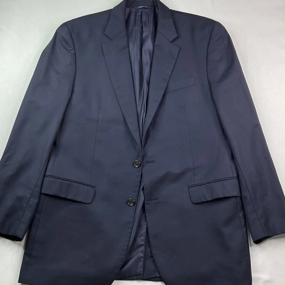 Ralph Lauren blazer coat Mens 42L Navy Blue 100% Wool